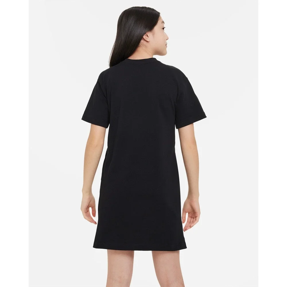 Nike T-Shirt Dress Black White Swoosh‎ Logo Girls S Preppy Minimalist Athleisure